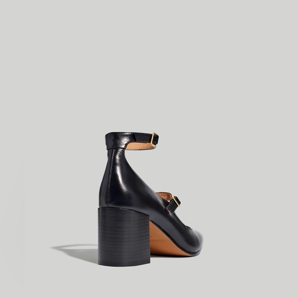 🖤NEW MADEWELL THE MADDIE HEELED MARYJANE IN BLACK LEATHER 10 - Picture 3 of 8